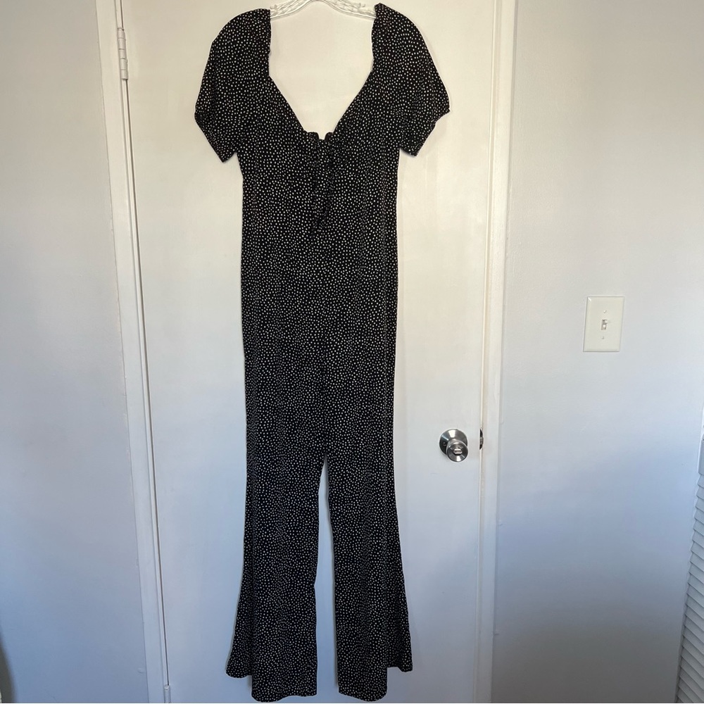 Polka dot keyhole jumpsuit